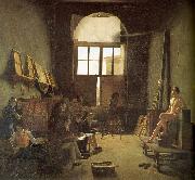 Leon-Matthieu Cochereau Interior of the Studio of David Norge oil painting reproduction